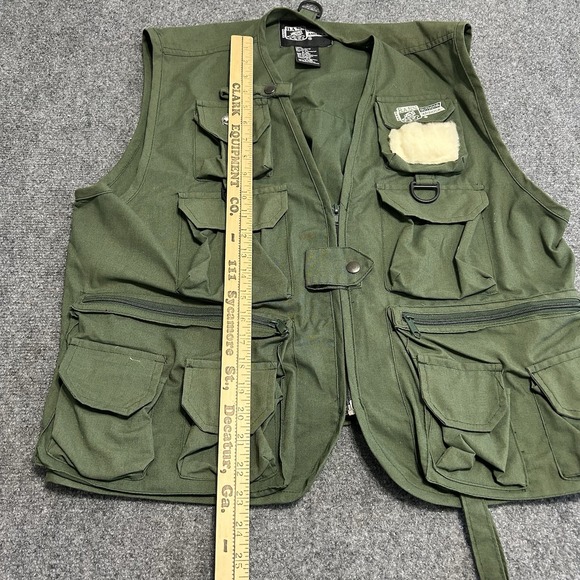 BASS Outdoor America Green Fly Fishing Vest Cargo‎ Pockets Mens L XL - Picture 6 of 8